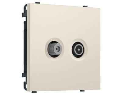 Комплект механизма розетки TV оконечной + SAT SIGMA Бежевый матовый 5-862MHz 3.5dB/950-2150MHz 3.8dB QUANT PRO Ambrella Volt MS333310 (SP3333, PR217)