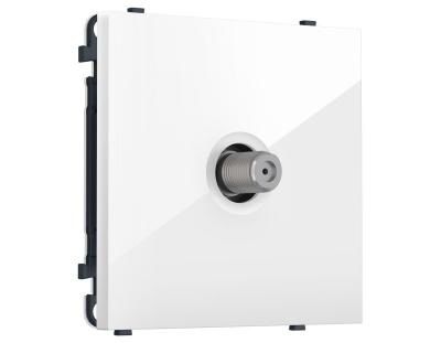 Комплект механизма TV розетки SAT SIGMA Белый глянец 5-2400MHz 3.5dB QUANT PRO Ambrella Volt MS113050 (SP1130, PR215)