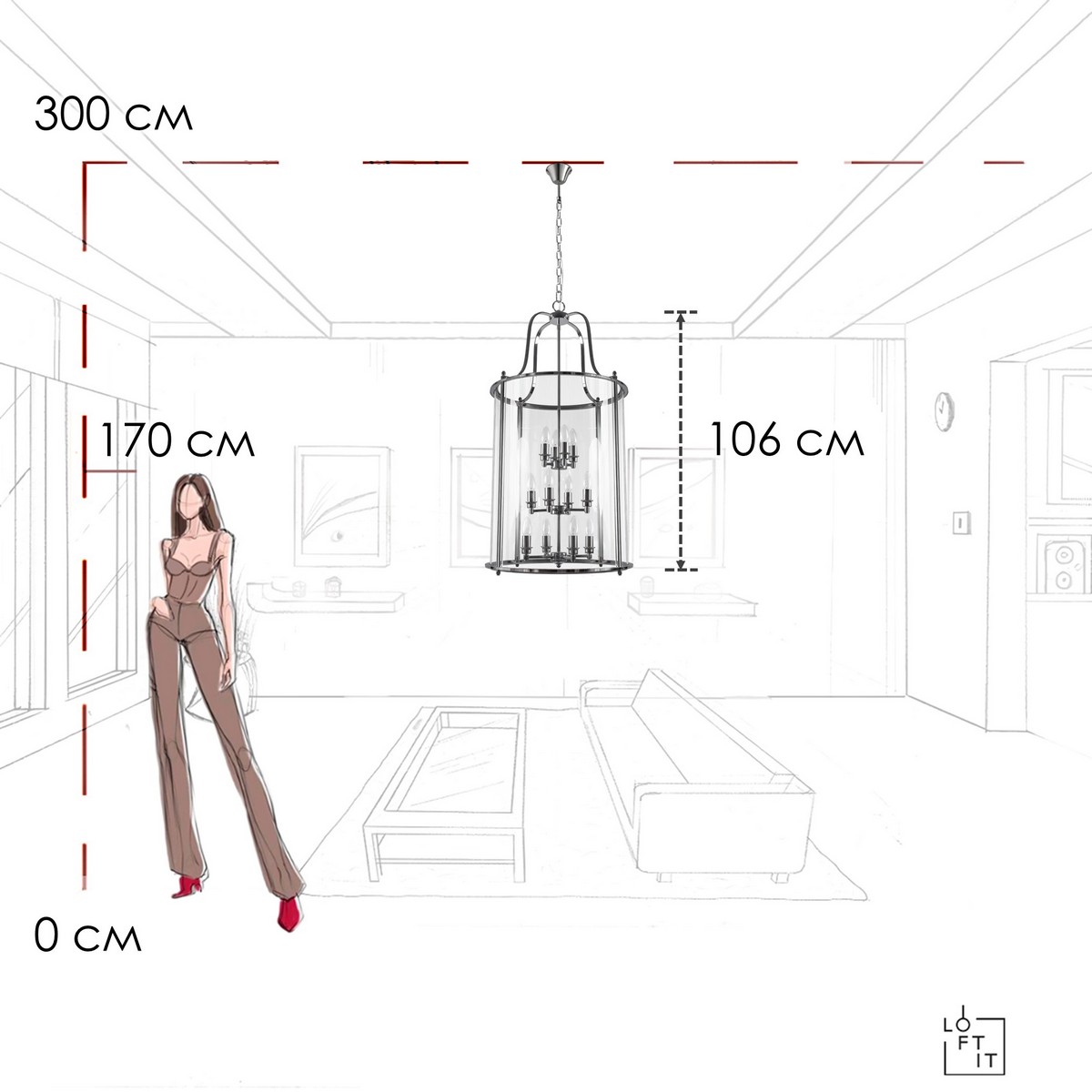 Подвесной светильник Loft IT Lighthouse 10456/12 CR