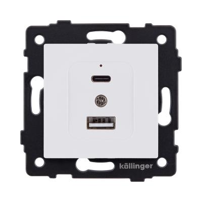 Розетка USB A+C 20W, белый матовый Kollinger REA-037WM для Aspekt, Eleganz, Reflex