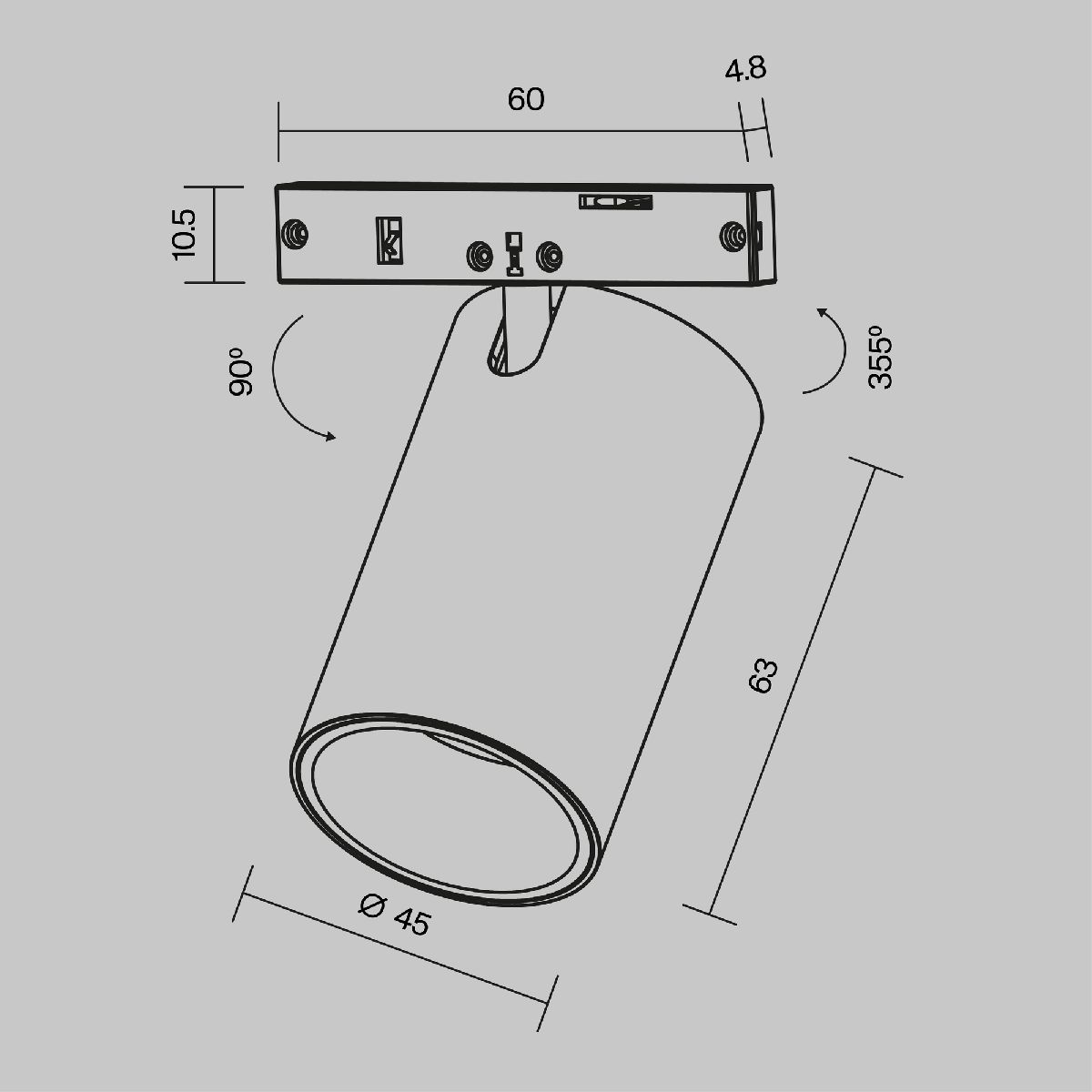 Трековый магнитный светильник Maytoni Focus Led TR187-1-9W3K-M-BW