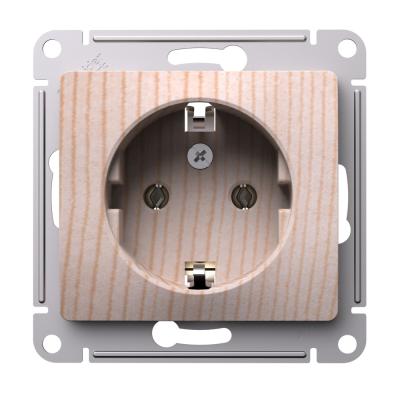 Розетка с заземлением, 16А, механизм Systeme Electric Glossa Сосна GSL001543