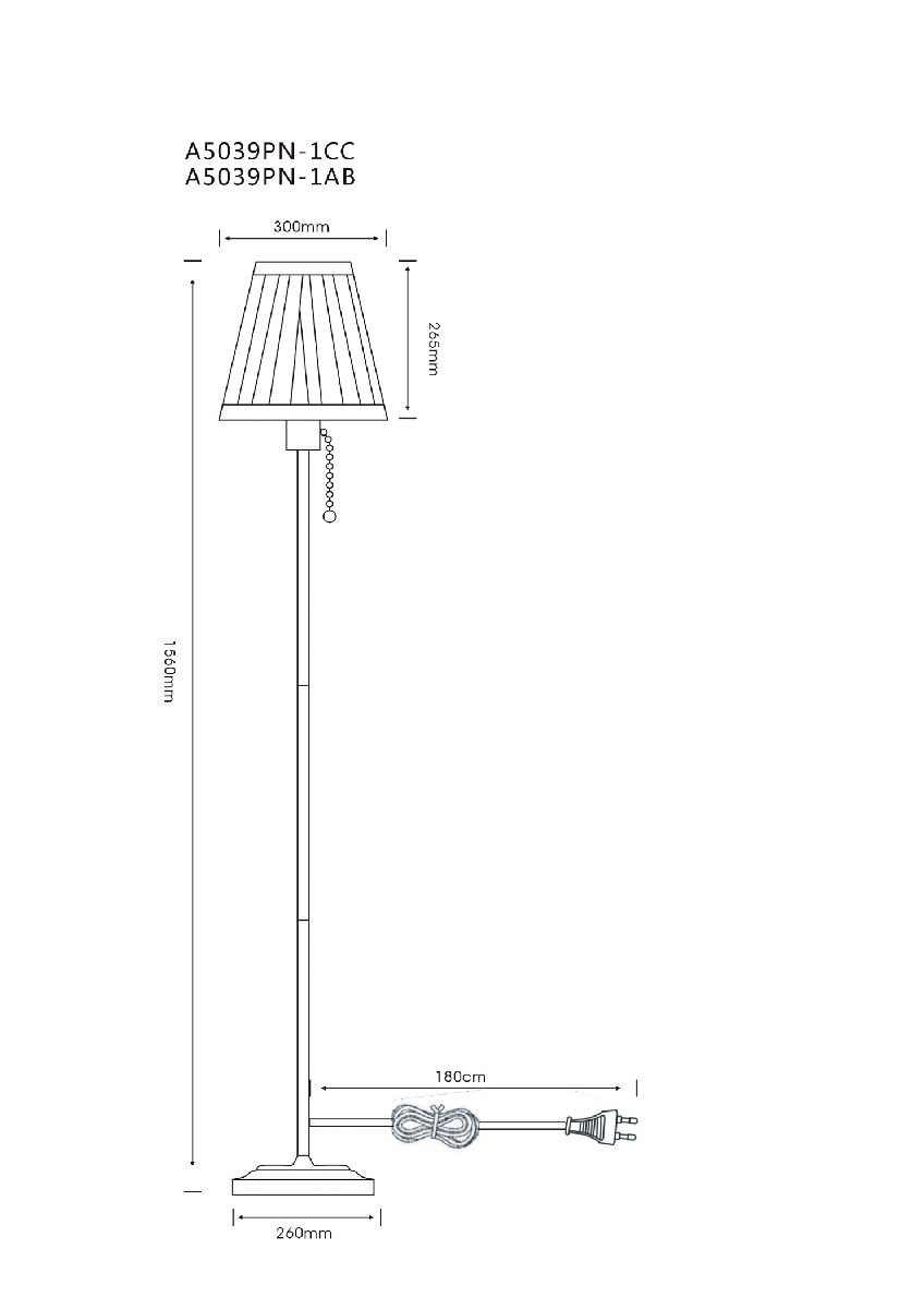 Торшер Arte Lamp Marriot A5039PN-1AB