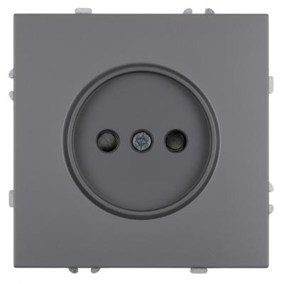 Розетка 1-местная с з/ш б/з (механизм) СЗК Stekker Эмили 250В 16А RST16-5109-10ZK платиново-серый soft touch 50242