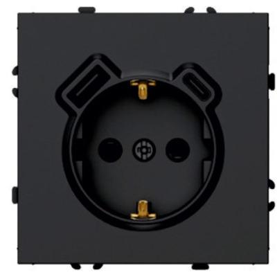 Розетка 1-местная з/ш с/з 16А + USB + Type C (механизм) Stekker Эмили 250В 20W черный уголь soft-touch RST16-5119-05