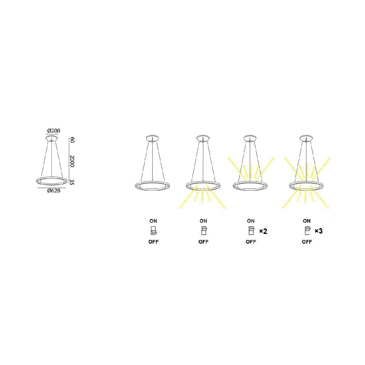 Подвесная люстра Mantra Riumar 8672