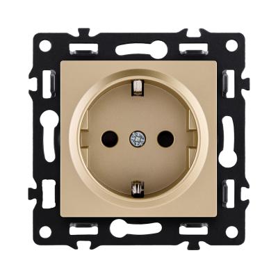 Розетка штепсельная SCHUKO 16A/250 В, золотой Kollinger Asthetik AS-014GD