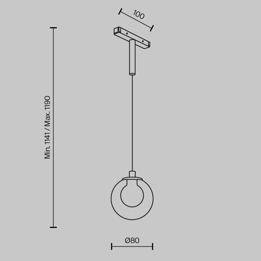 Трековый магнитный светильник Maytoni Bubble TR181PL-1-4WTW-B