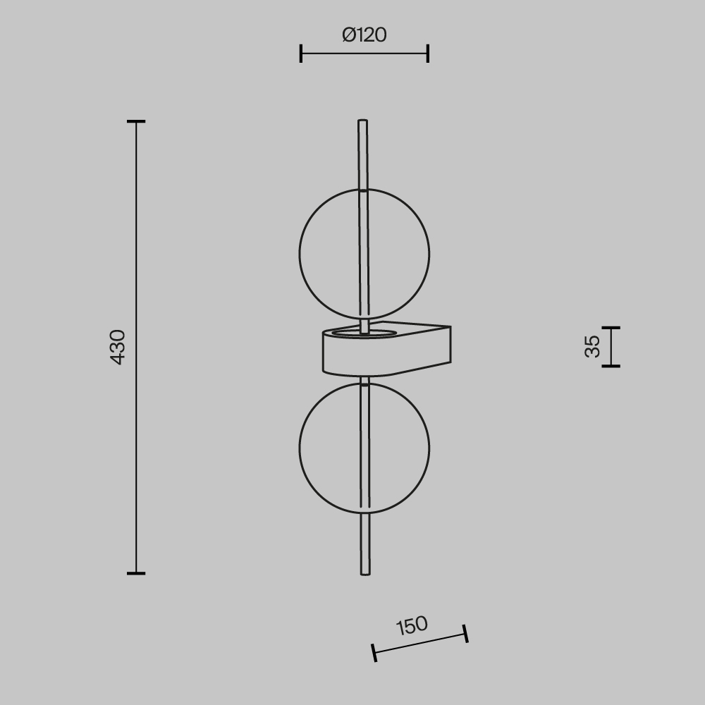Бра Maytoni Double Moon MOD478WL-L8B3K