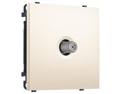 Комплект механизма TV розетки SAT SIGMA Жемчужно-кремовый 5-2400MHz 3.5dB QUANT PRO Ambrella Volt MS253050 (SP2530, PR215)