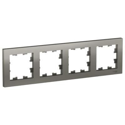 Рамка 4-ая, универсальная Systeme Electric AtlasDesign Сталь ATN000904