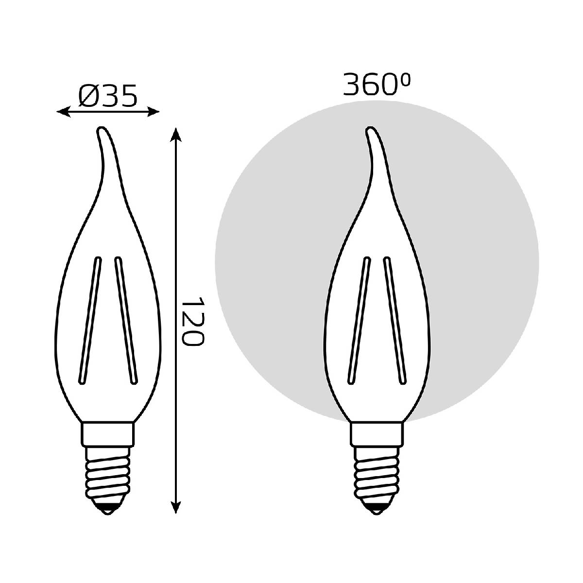 Лампа светодиодная Gauss Filament Elementary E14 10W 2700K 42110