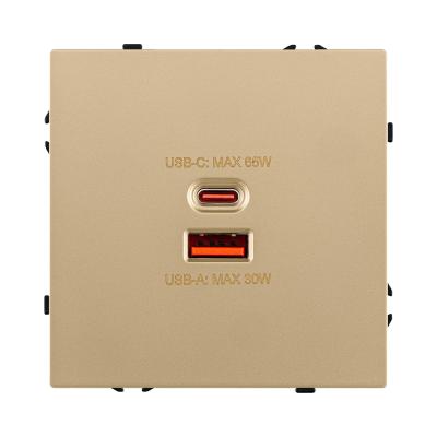 Розетка USB A+C 65W, золотой Kollinger Eclipse EC-024GD