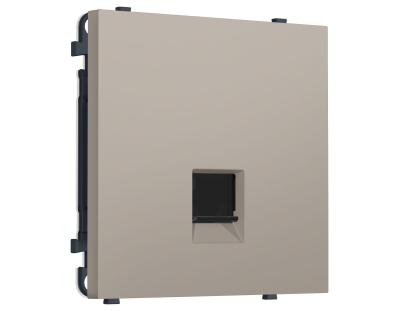Комплект механизма компьютерной розетки SIGMA Серо-бежевый матовый RJ-45 Ambrella Volt MS372010 (SP3720, PR188)