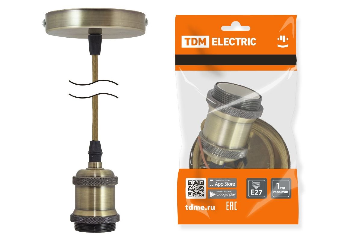 Патрон с кабелем TDM Electric Лофт SQ0335-0071