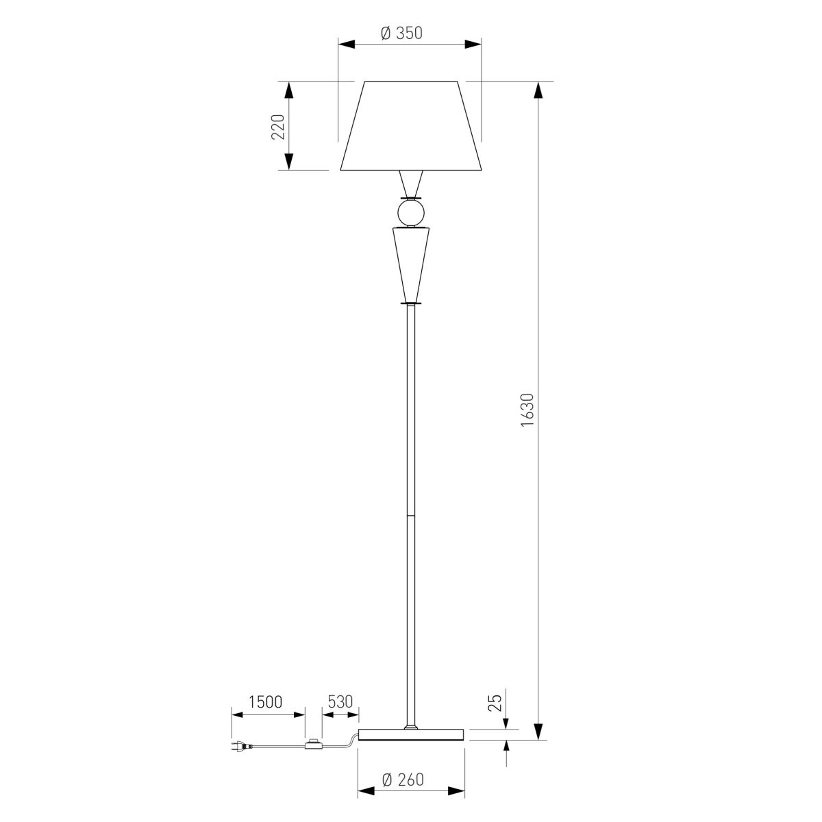 Торшер Eurosvet Teja 109014 латунь a072041