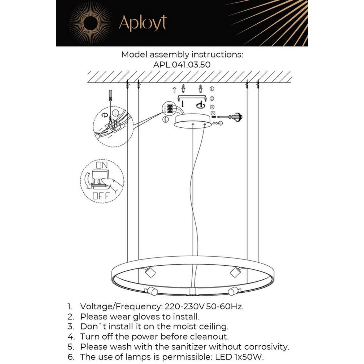 Подвесной светодиодный светильник Aployt Jolanta APL.041.03.50