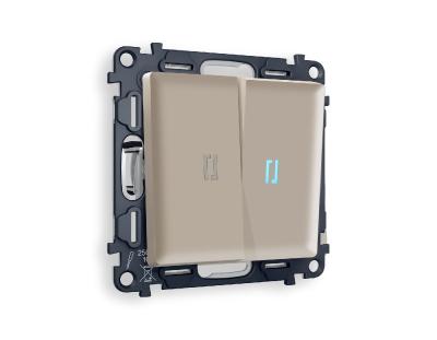 Комплект механизма 2-кл проходного выключателя с подсветкой Ambrella Volt Alfa MA364040 Комплект механизма 2-кл проходного выключателя с подсветкой Ambrella Volt Alfa MA364040