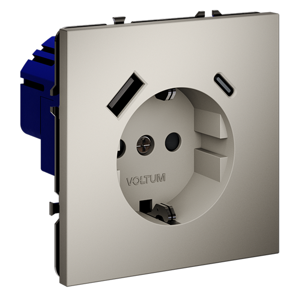 Розетка с USB, A+C Voltum S70 VLS040503