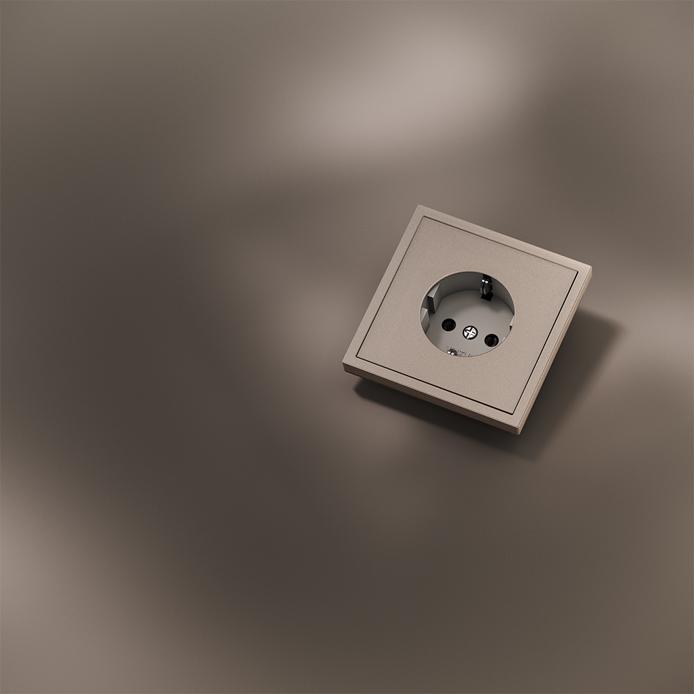 Накладка для розетки с заземлением S70 Metal (платина) Voltum VLSM000610