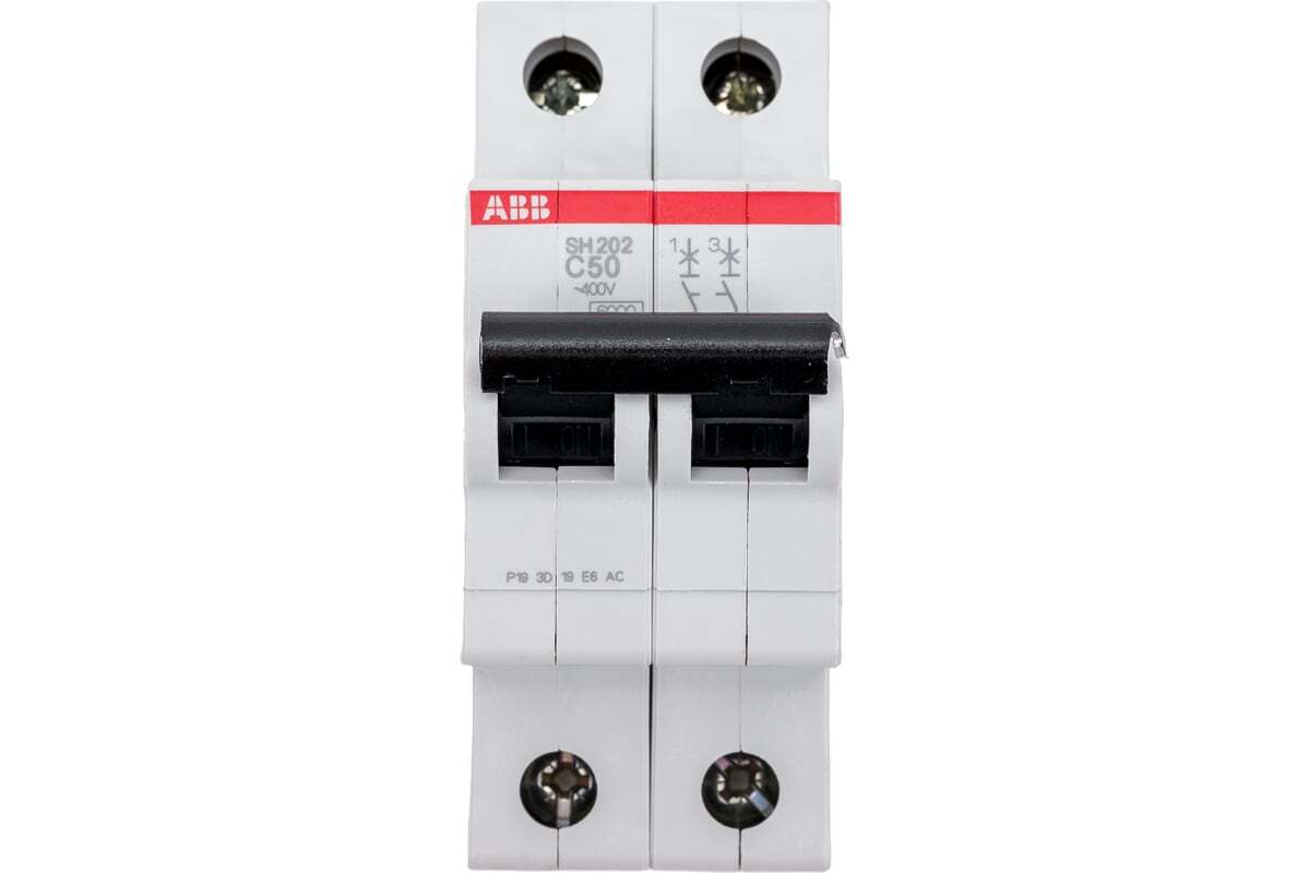 Автоматический выключатель ABB SH202 2-полюсный C50 6кА