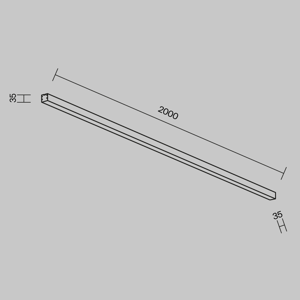 Линейный накладной светильник Maytoni Technical 4000K 35x35 (Черный, 2 м) LL311016