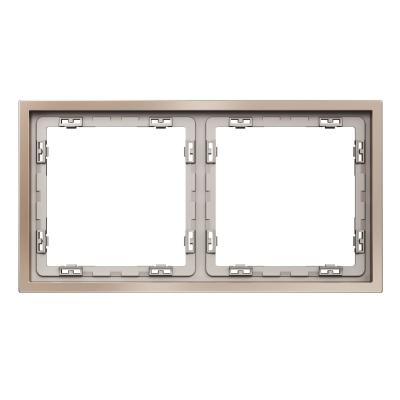 Рамка металлическая на 2 поста S70 Metal (платина) Voltum VLSM120210