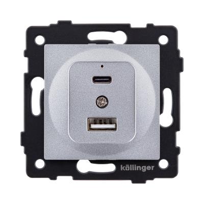 Розетка USB A+C 20W, серый Kollinger REA-037GY для Aspekt, Eleganz, Reflex