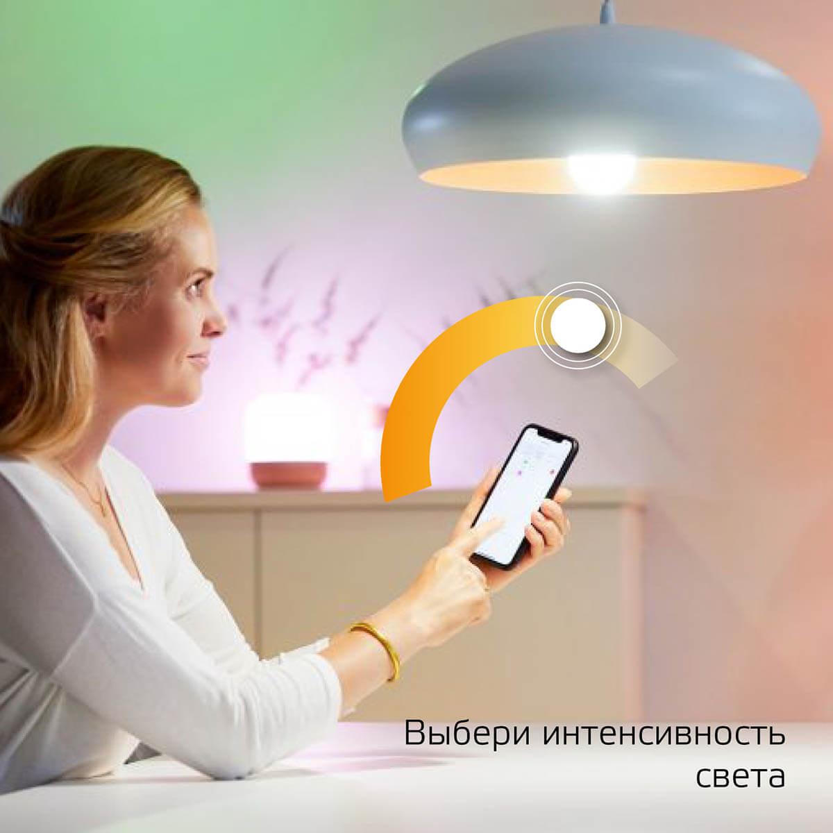 Лампа светодиодная диммируемая Gauss Smart Home E14 5W 2700K матовая 1100112