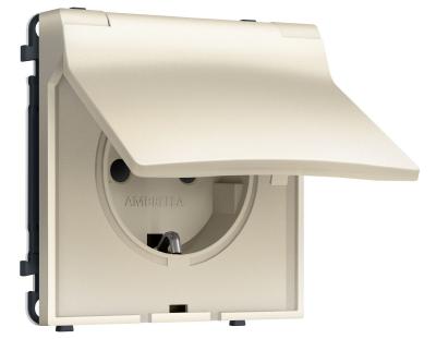 Комплект механизма электрической розетки SIGMA Шёлк 50Hz 2P+E с/з с/ш и крышкой IP44 16A-250V QUANT PRO Ambrella Volt MS548010 (SP5480, PR141)