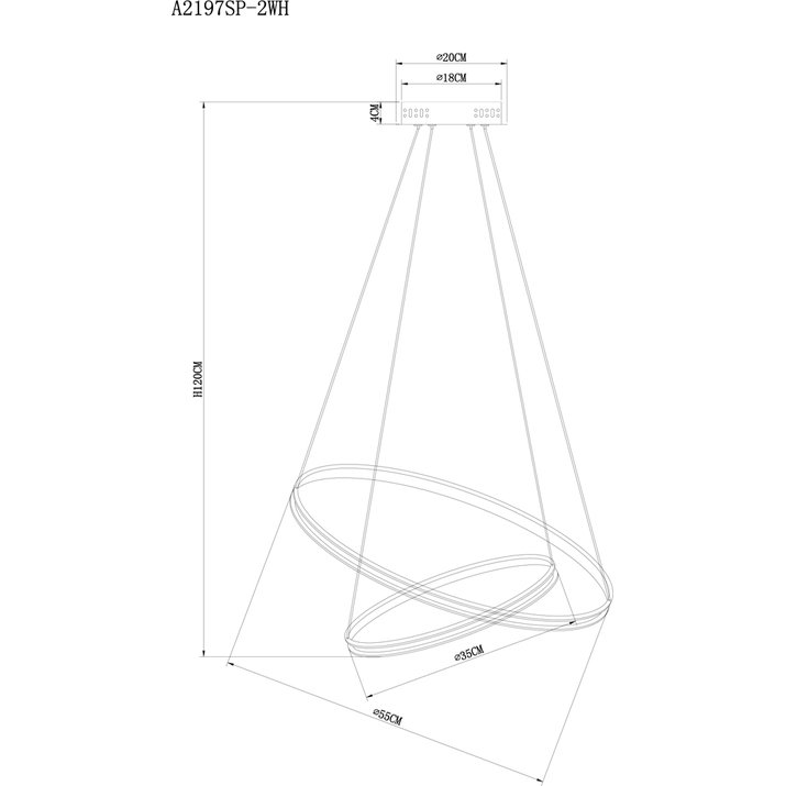 Подвесной светильник Arte Lamp Frodo A2197SP-2WH