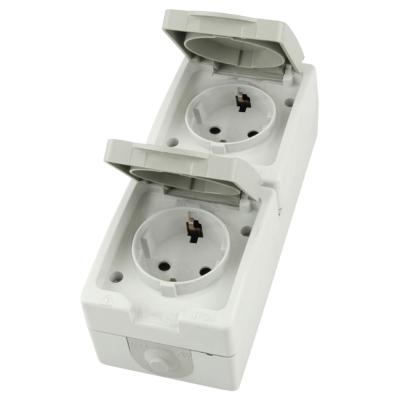 Розетка двухместная с крышкой с/з Stekker Велена PST16-22-54V 49737