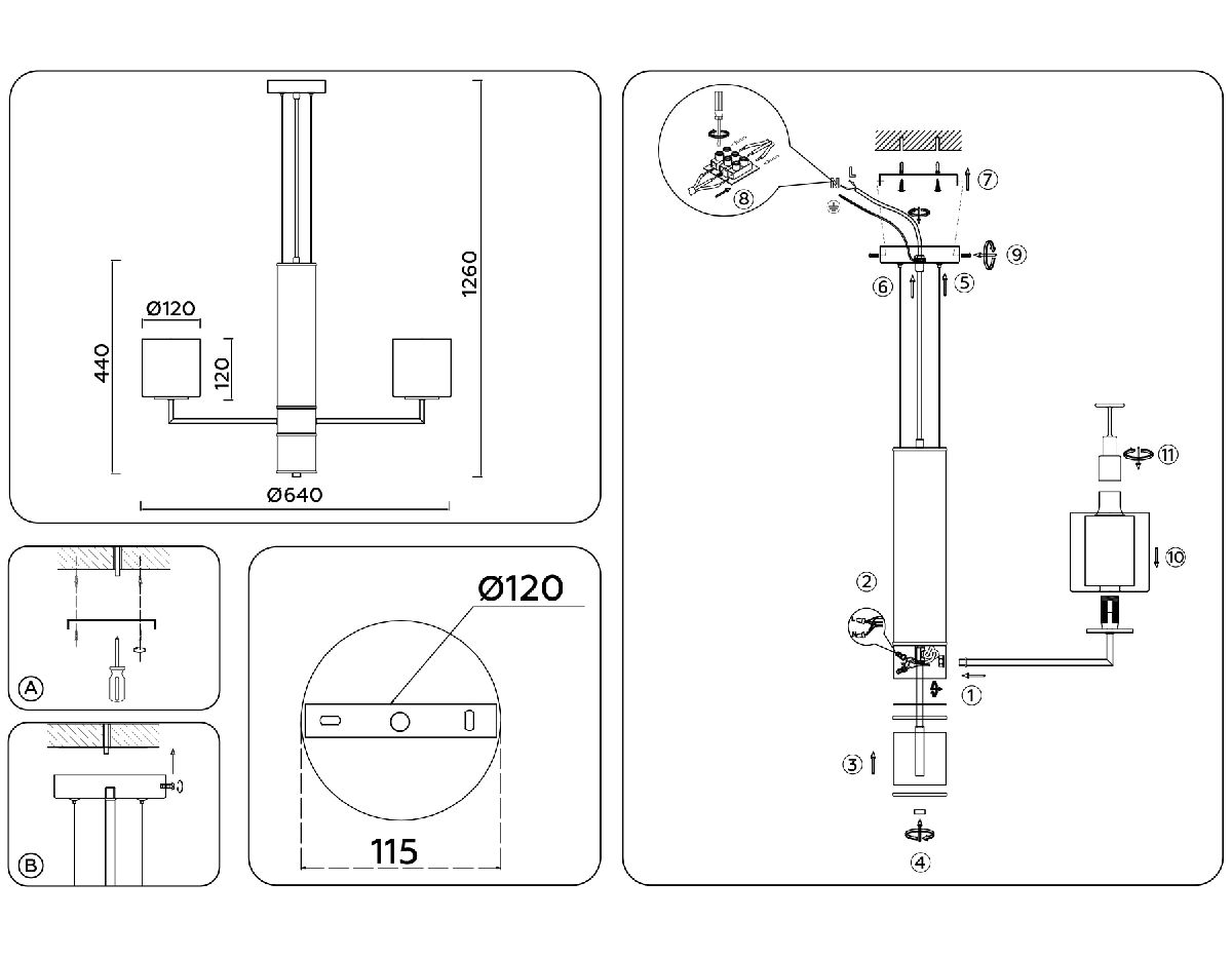 Подвесная люстра Ambrella Light High Light LH56011