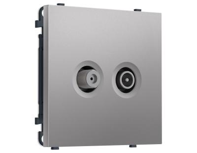 Комплект механизма розетки TV оконечной + SAT SIGMA Сталь матовый 5-862MHz 3.5dB/950-2150MHz 3.8dB QUANT PRO Ambrella Volt MS513310 (SP5133, PR217)