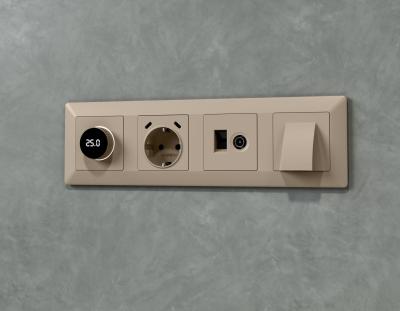 Комплект механизма электрической розетки 2USB С+C 20W с/з на винтовых зажимах 16A-250V Alfa Серо-бежевый матовый Quant Ambrella Volt MA370510 (AP3705, VM165)