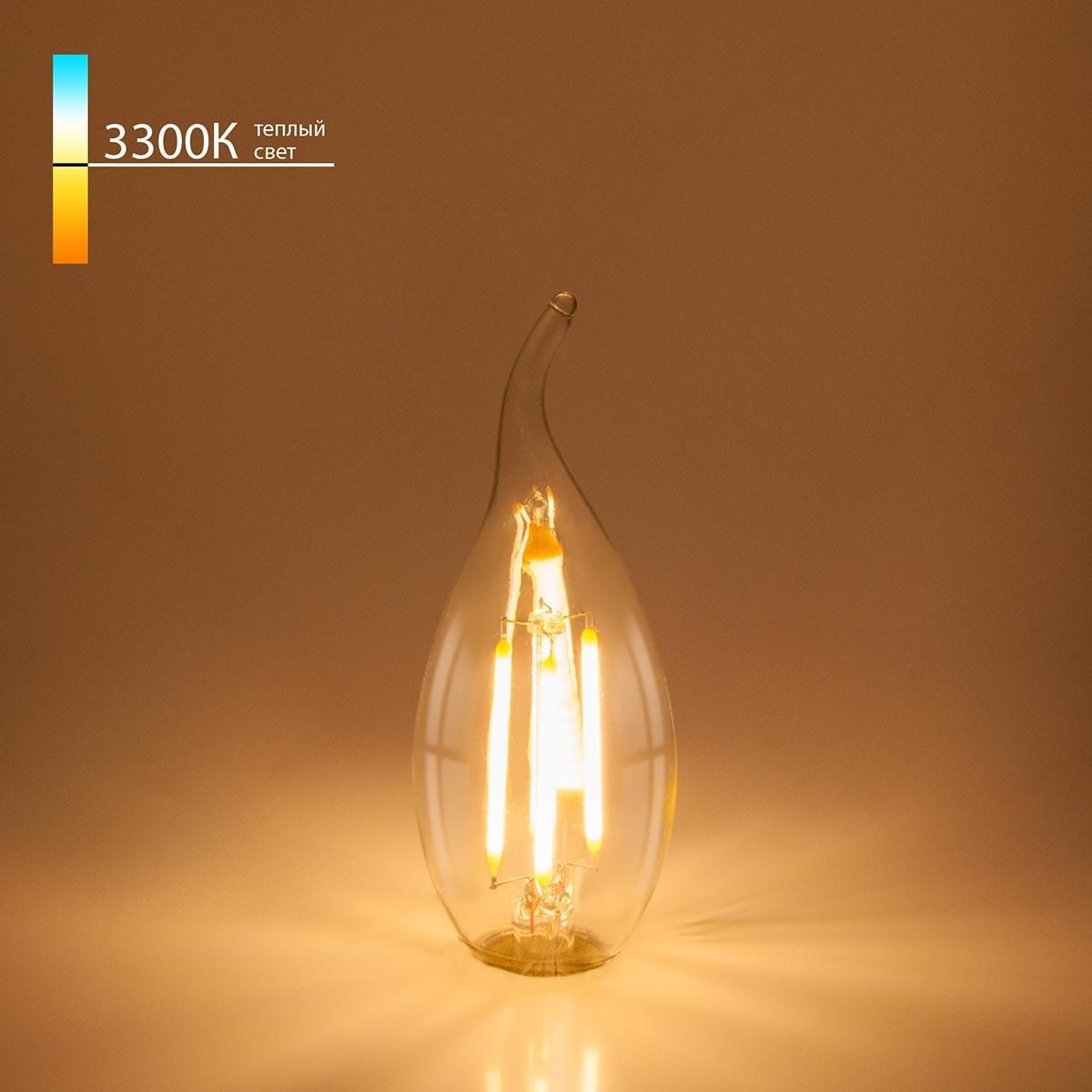 Лампа светодиодная филаментная Elektrostandard BLE1428 E14 9W 3300K прозрачная 4690389151286