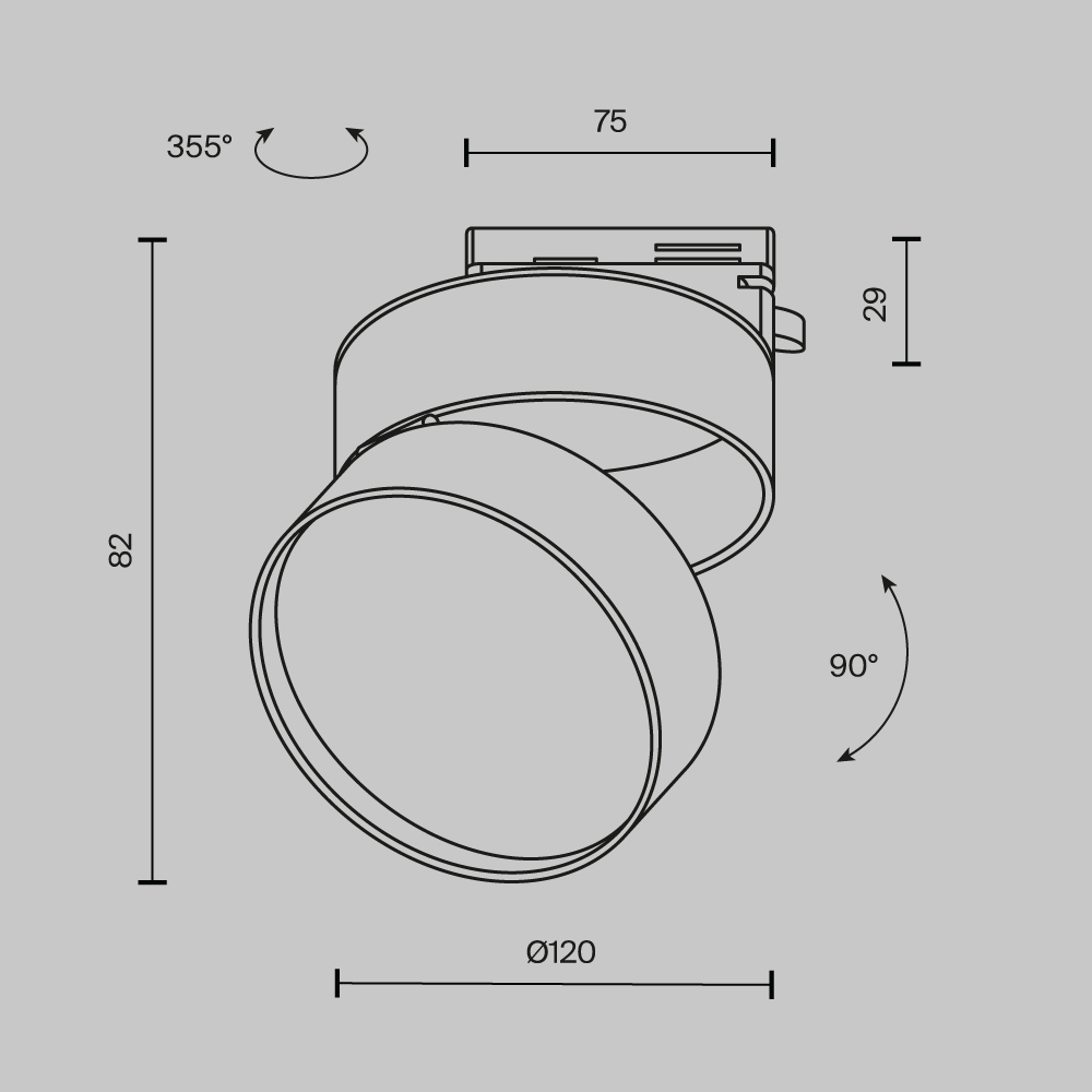 Трековый светильник Maytoni Track lamps TR007-1-18W3K-B4K