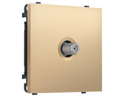 Комплект механизма TV розетки SAT SIGMA Золото Мягкое касание 5-2400MHz 3.5dB QUANT PRO Ambrella Volt MS893050 (SP8930, PR215)