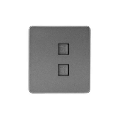 Розетка ROUND компьютерная двойная RJ45+RJ45 кат6 с/у титан KRANZ KR-78-0725-2 Розетка ROUND компьютерная двойная RJ45+RJ45 кат6 с/у титан KRANZ KR-78-0725-2