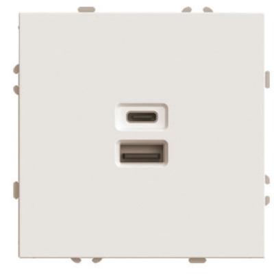 Розетка 2-местная USB + Type C (механизм) Stekker Эмили 250В 20W RST10-5115-08 кашемир soft touch