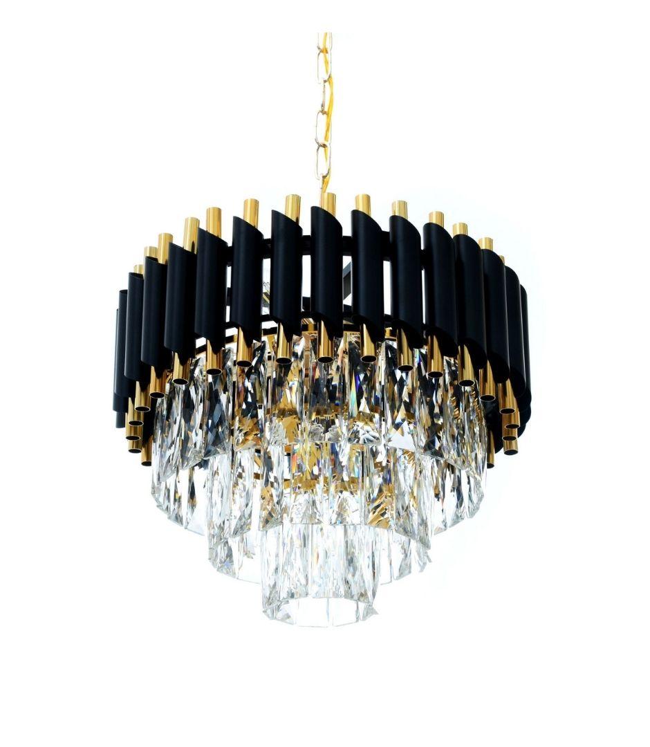 Подвесная люстра Lumina Deco Funneli LDP 6003-400 BK+F.GD