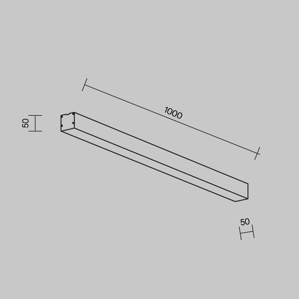 Линейный накладной светильник Maytoni Technical 4000K 50x50 (Серебро, 1 м) LL311020