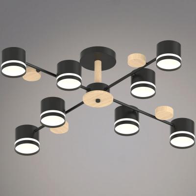 Люстра на штанге Reluce 68730-0.3-08 GX53 BK+WOOD