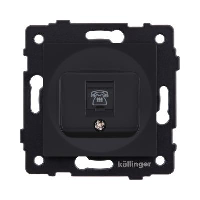 Розетка телефонная RJ11, черный матовый Kollinger REA-009BM для Aspekt, Eleganz, Reflex