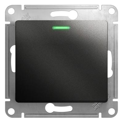 Выключатель 1-клавишный с подсветкой сх.1а, 10AX Systeme Electric Glossa Антрацит GSL000713