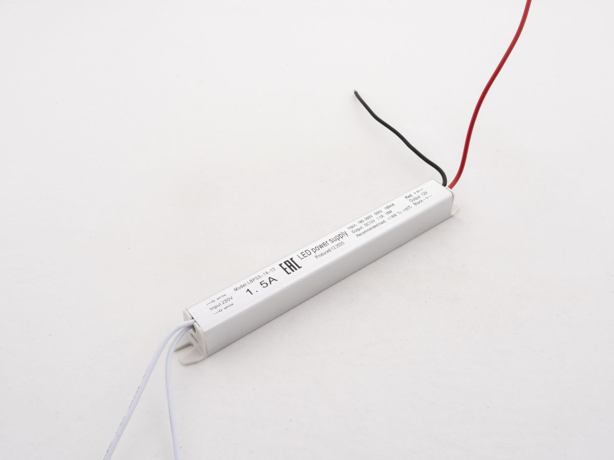 Блок питания LEDS POWER 18Вт 12В Super Slim 390041