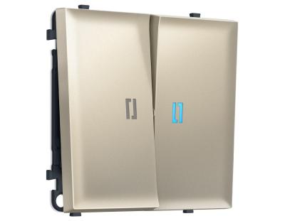 Комплект механизма 2-кл выключателя с самовозвратом с подсветкой 10000K SIGMA Шёлк QUANT PRO Ambrella Volt MS544060 (SP5440, PR129, G17B)