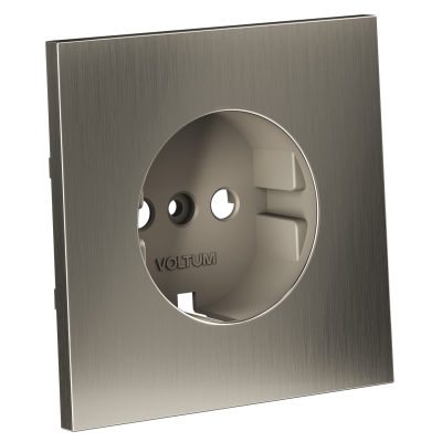 Накладка для розетки с заземлением Voltum S70 Metal (никель) VLSM000611