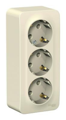 Розетка 3-ая с/з без шторок 16А, 250В, изолир. Пластина Systeme Electric Blanca наруж Молочная BLNRA010312