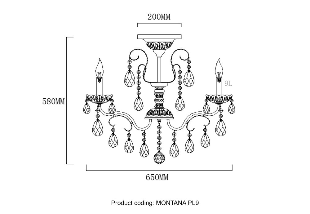 Люстры на штанге Crystal Lux MONTANA PL9
